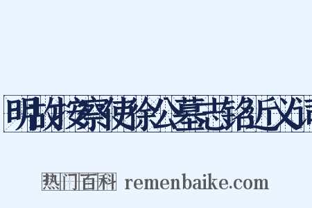 明故按察使徐公墓志铭近义词是什么意思的图片